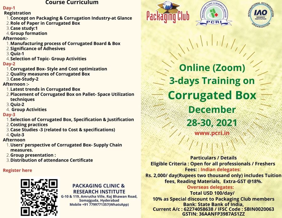 Poster: Corrugated Box, 3-Day Training