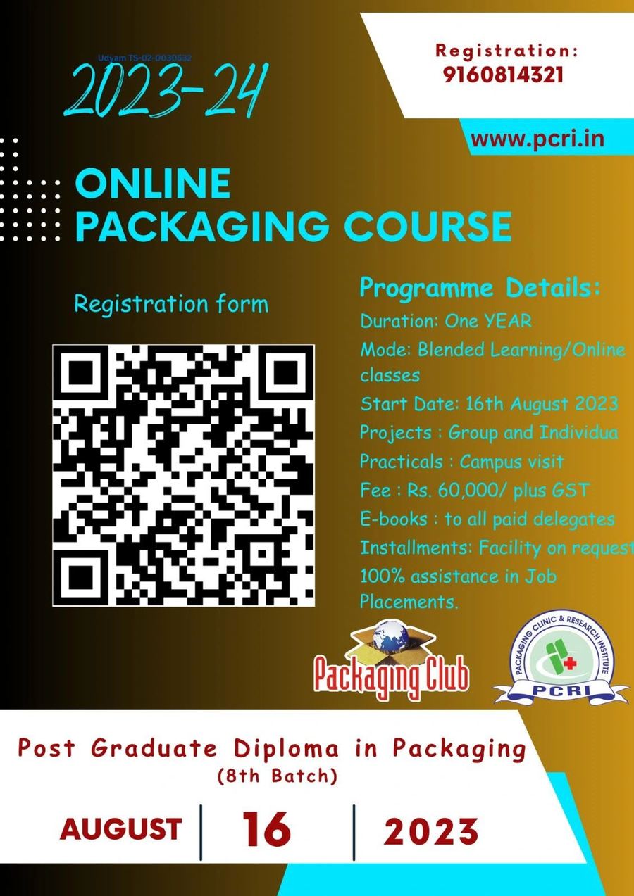 Poster: PG Diploma in Packaging, 8th Batch